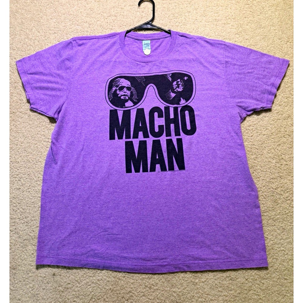 Pacific WWE Randy Savage Macho Man Graphic T-Shirt Purple/Black XL
